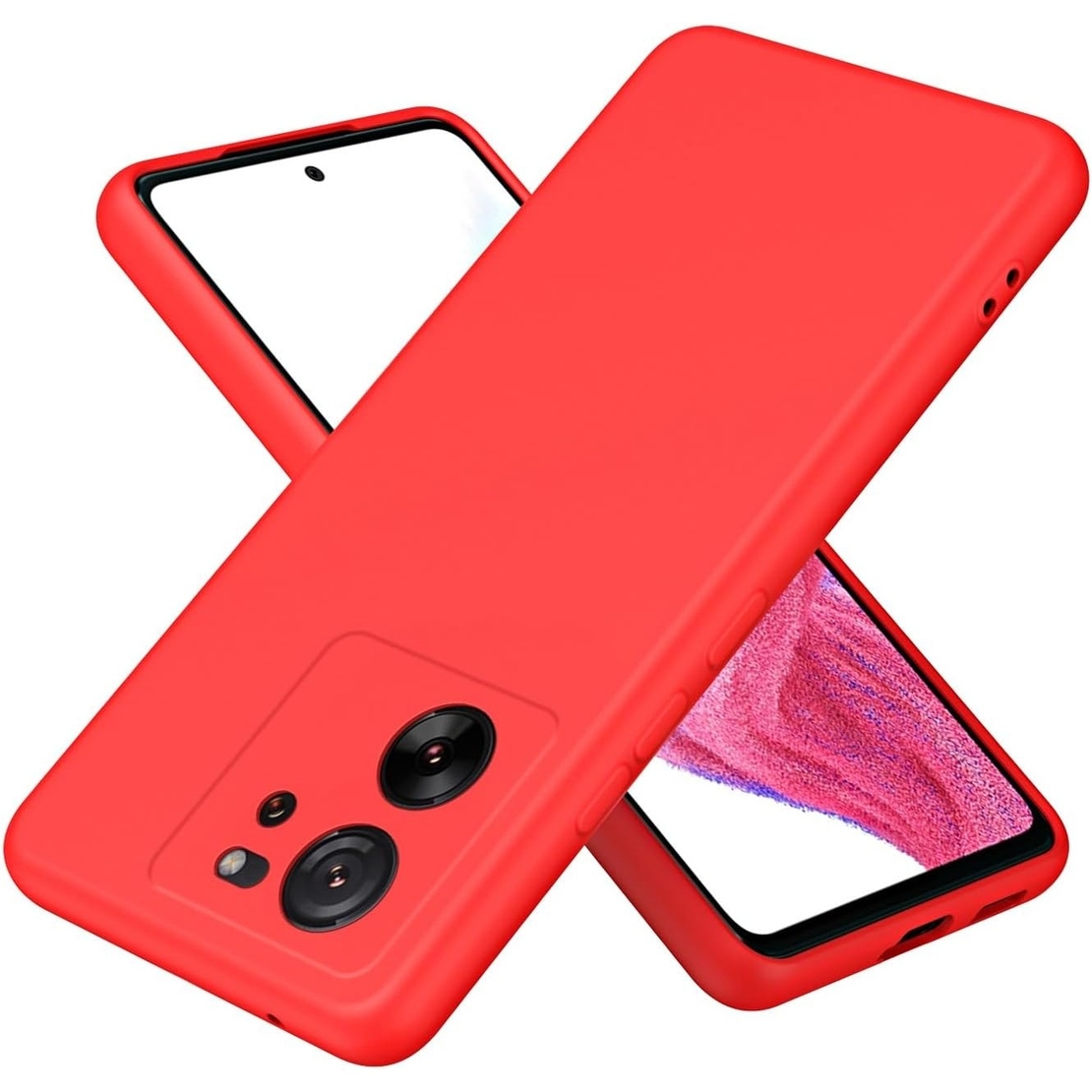 Husa de Protectie, Vafy, pentru Xiaomi Redmi 13T, Liquid Silicone, cu Microfibra pe Interior, Protectie Antisoc, Compatibil Incarcare Wireless, Rosu