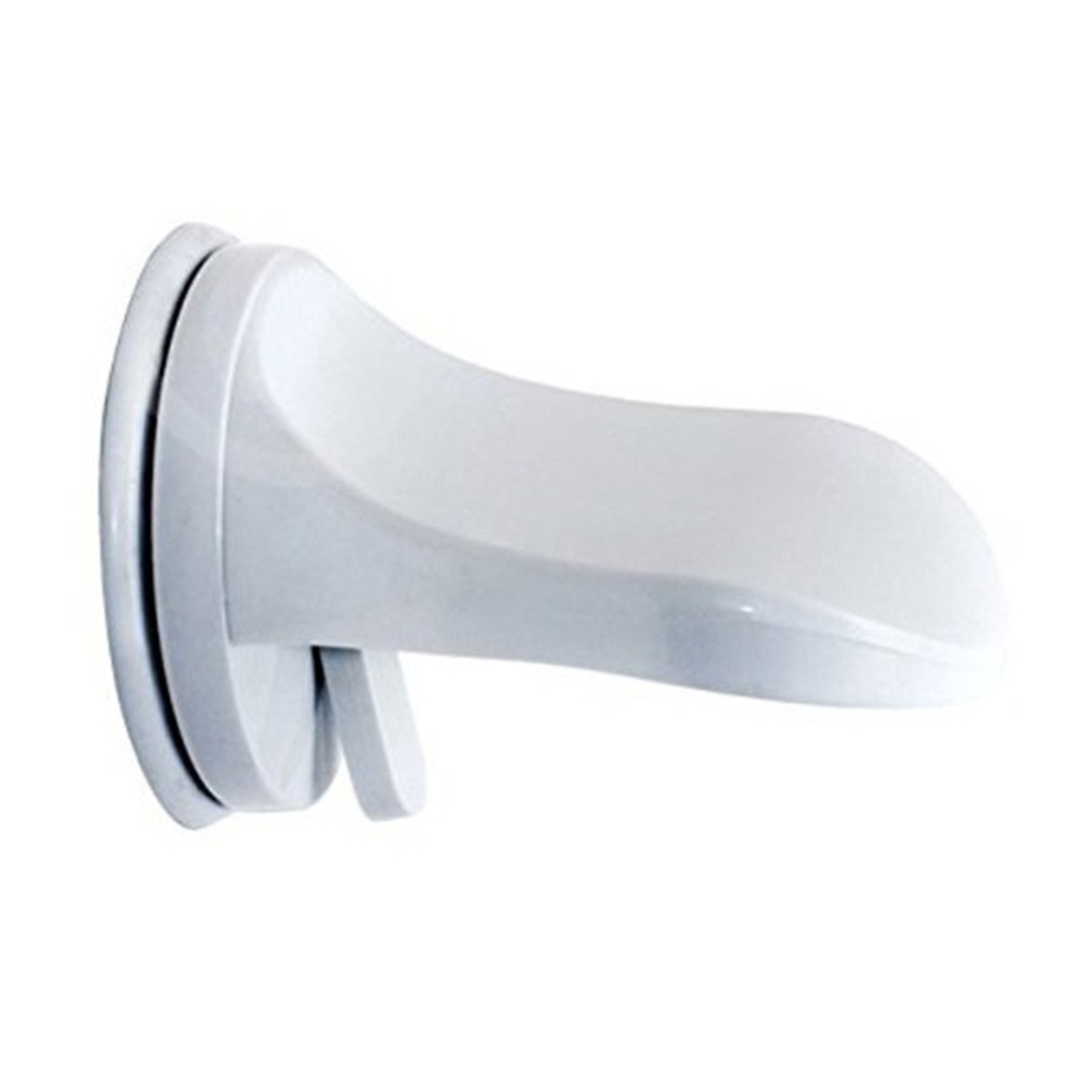 Suport de Picior, Flippy, pentru Baie, cu Ventuza, din PP si PVC, Antiderapant, 11.5 x 15 cm, Alb