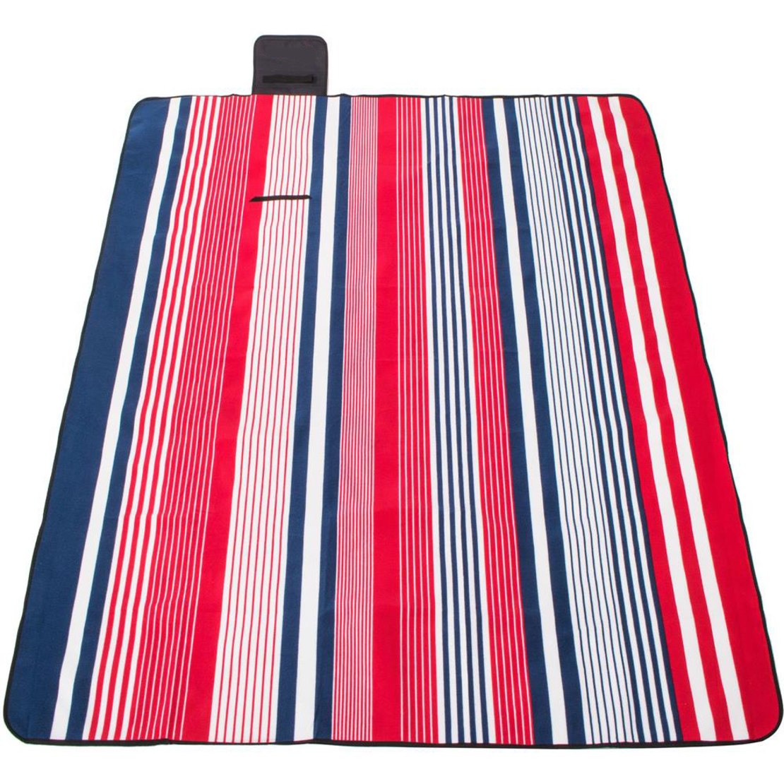 Patura pentru picnic sau plaja, cu folie izolatoare si maner, 160x200cm, albastru rosu