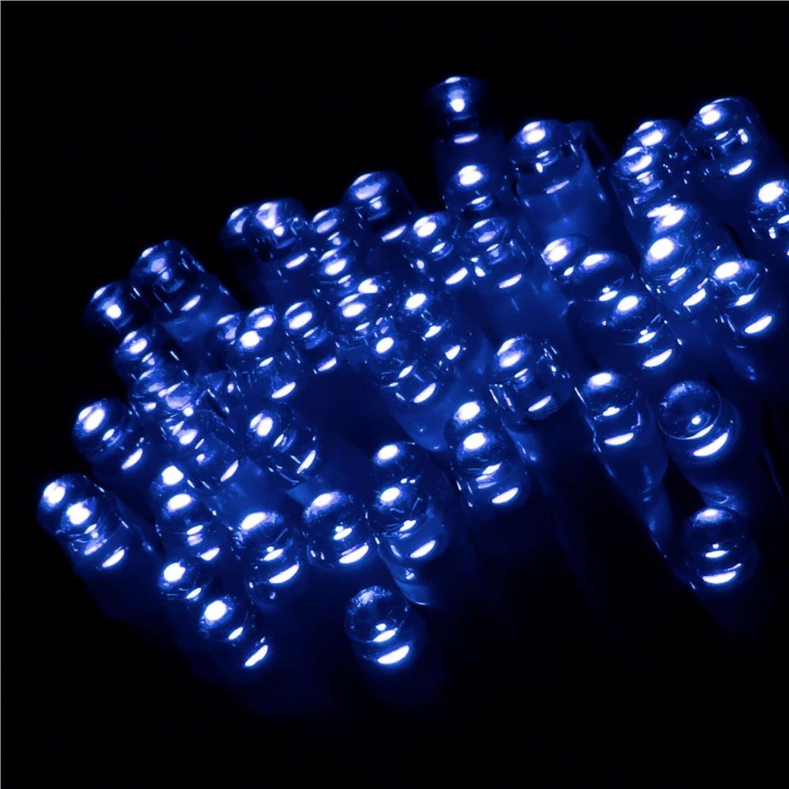 Instalatie lumini de exterior pentru gradina, 10 metri, 100 LED-uri, cu baterii, albastru