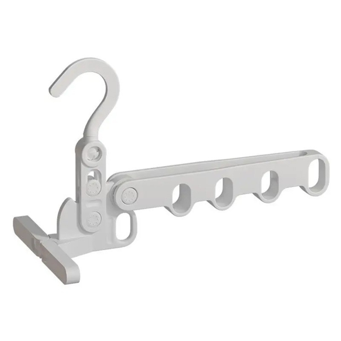 Suport Umerase, Flippy, Pliabil, Portabil, 5 Gauri pentru Umerase, Rotire 360 Grade, din Plastic, Alb