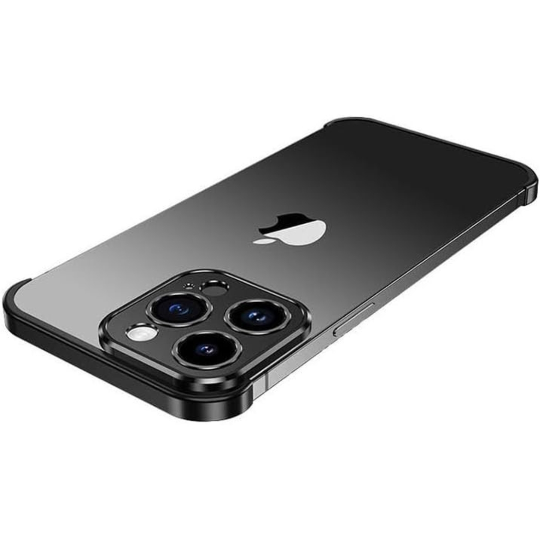 Husa Metalica Edgeless Compatibila cu iPhone 16, Vafy, Protectie pentru Colturi si Camera, Aliaj Aluminiu, Antisoc, Antizgariere, Negru