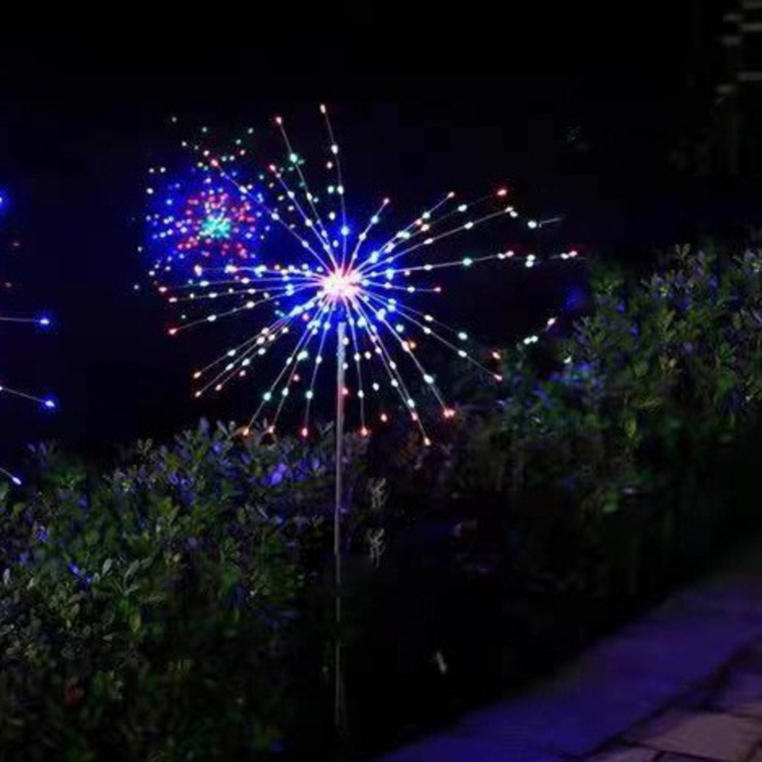 Lampa solara sub forma de artificii, 120 LED-uri, multicolor, Vafy