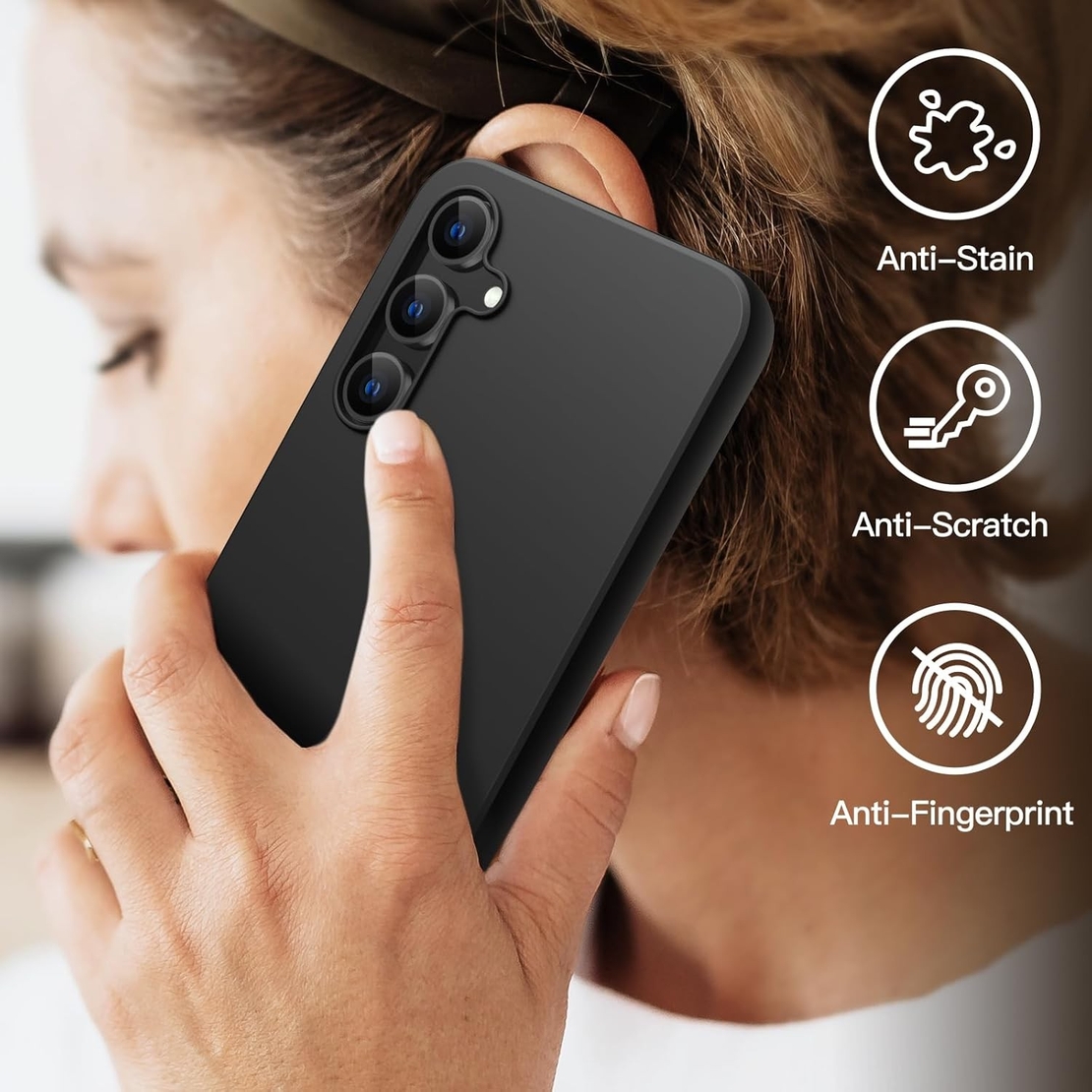 Husa de Protectie Matte TPU, Vafy, pentru Xiaomi Redmi 13C, Protectie Camera, Antisoc, Antizgariere, Antialunecare, Acoperire Completa, Negru