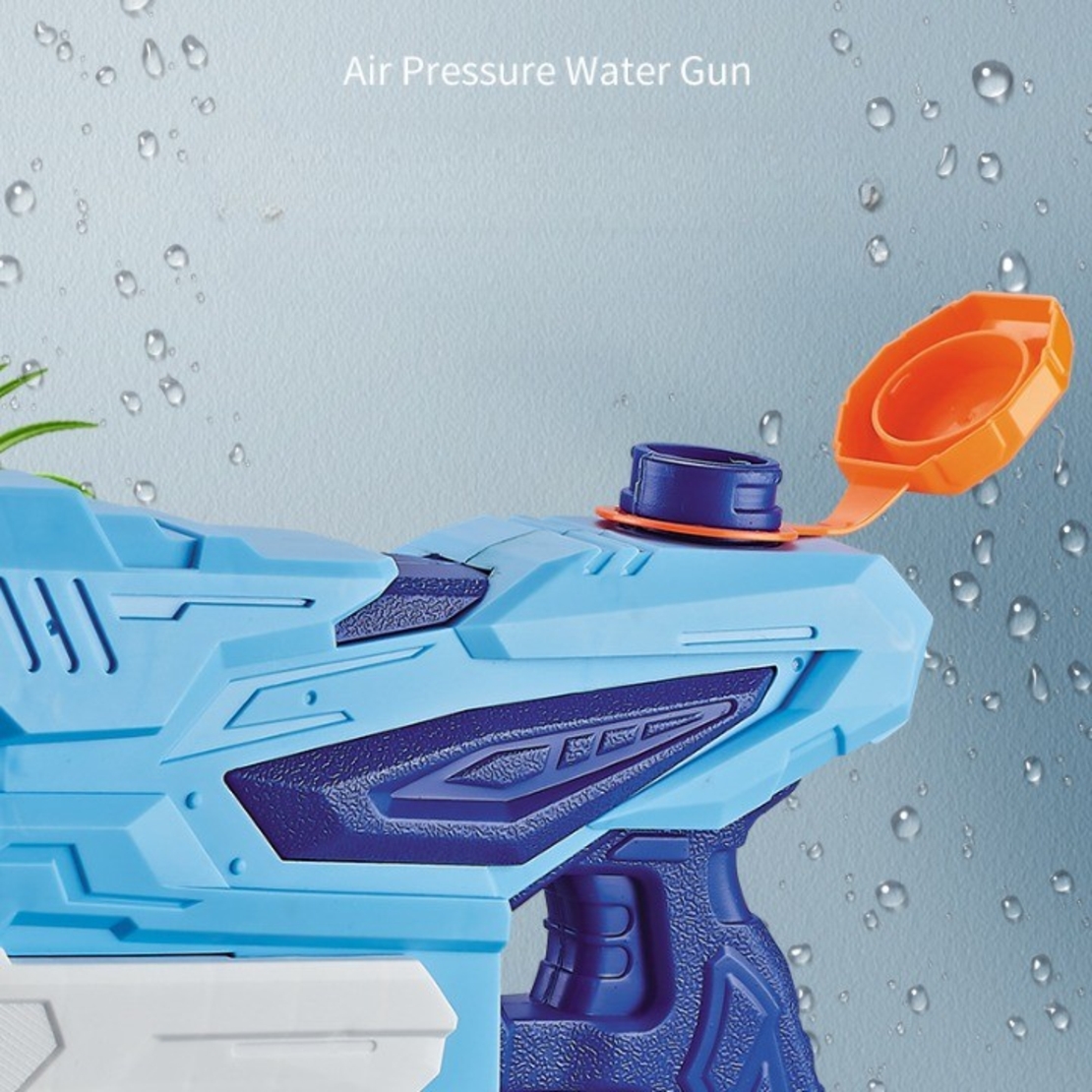 Pistol cu Apa pentru Copii, Rezervor, Pentru Piscina/Plaja, Flippy, 6ani+, 3 duze, Albastru, 300ML