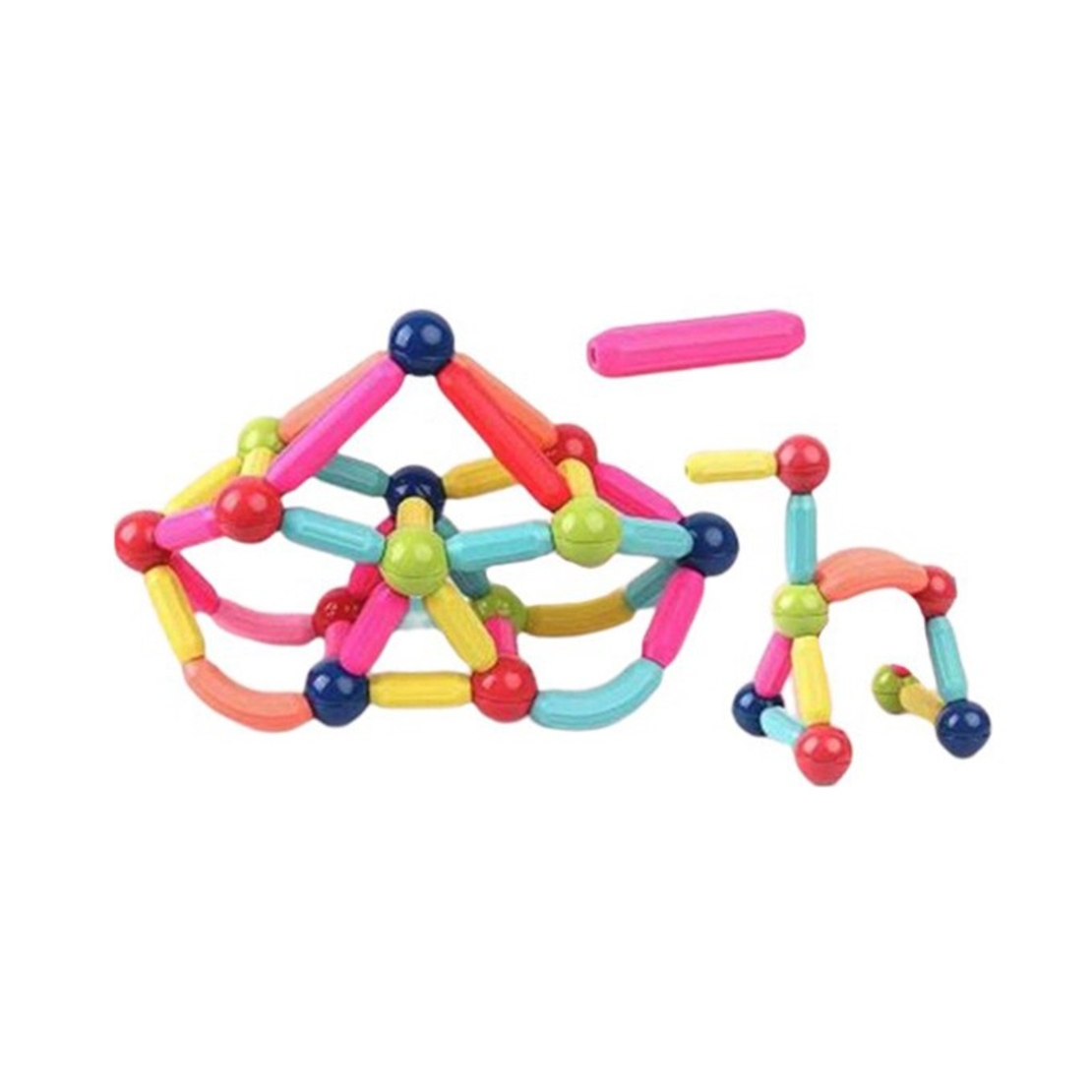Piese Magnetice pentru Copii, Flippy, Set din 103 de Piese de diferite Culori, Constructor Magnetic cu Posibilitatea de a Construii forme Nelimitate, Multicolor