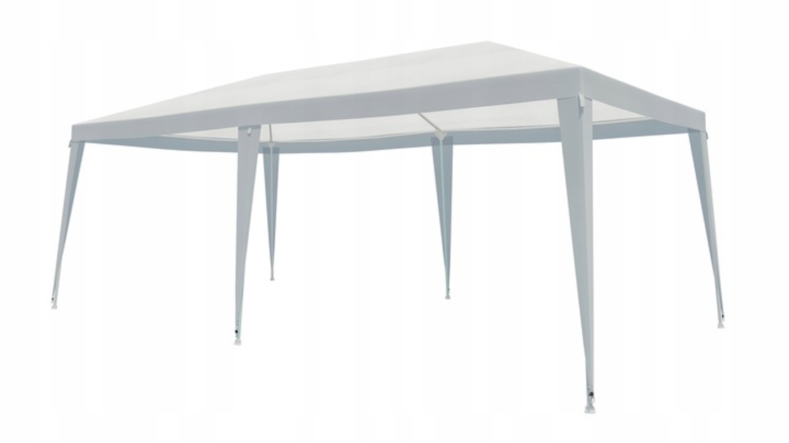 Cort pavilion de gradina, 600x300 cm, impermeabil cu rezistenta UV, alb