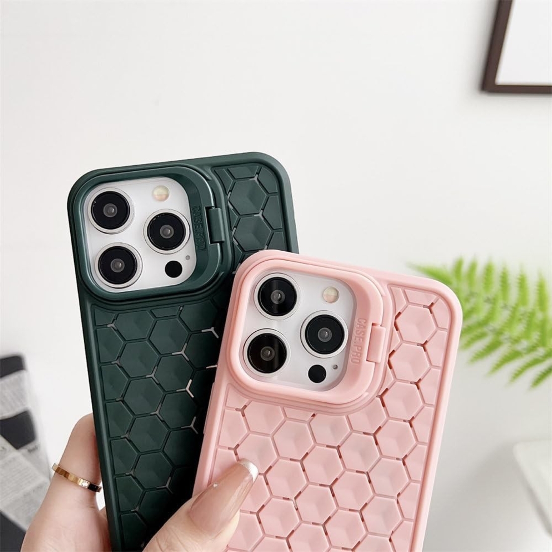 Husa de Protectie TPU, Vafy, pentru Apple iPhone 15, 3D Cube, cu Inel, Protectie Camera, Antisoc, Antizgariere, Antialunecare, Acoperire Completa, Verde