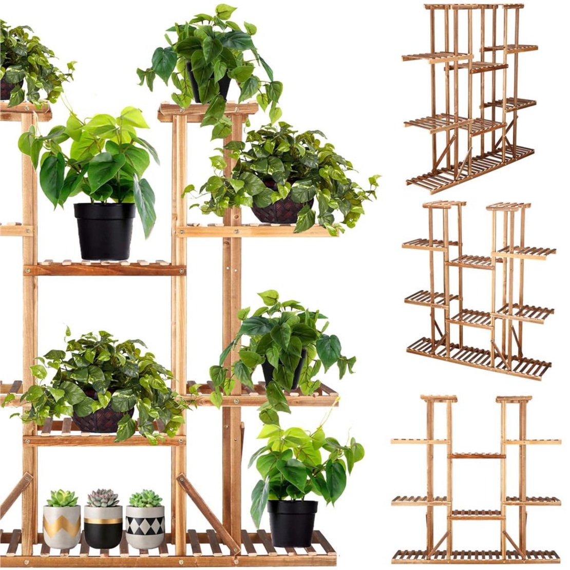 Stand de flori din lemn cu 15 etajere suport GA200, 119x120cm