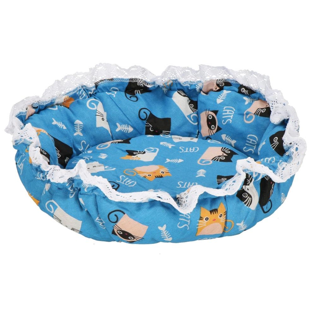 Culcus transformabil pentru pisici, tip saltea cu pereti, 73 cm, albastru