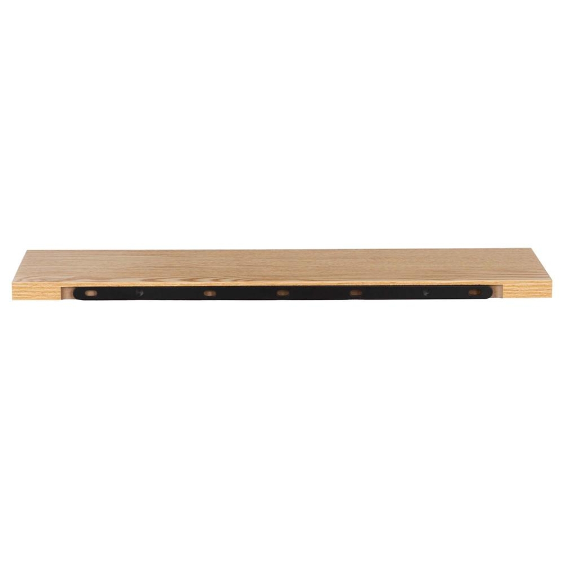 Set 3 rafturi plutitoare decorative de perete, din MDF cu suport metalic, 30, 45 si 60 cm, maro