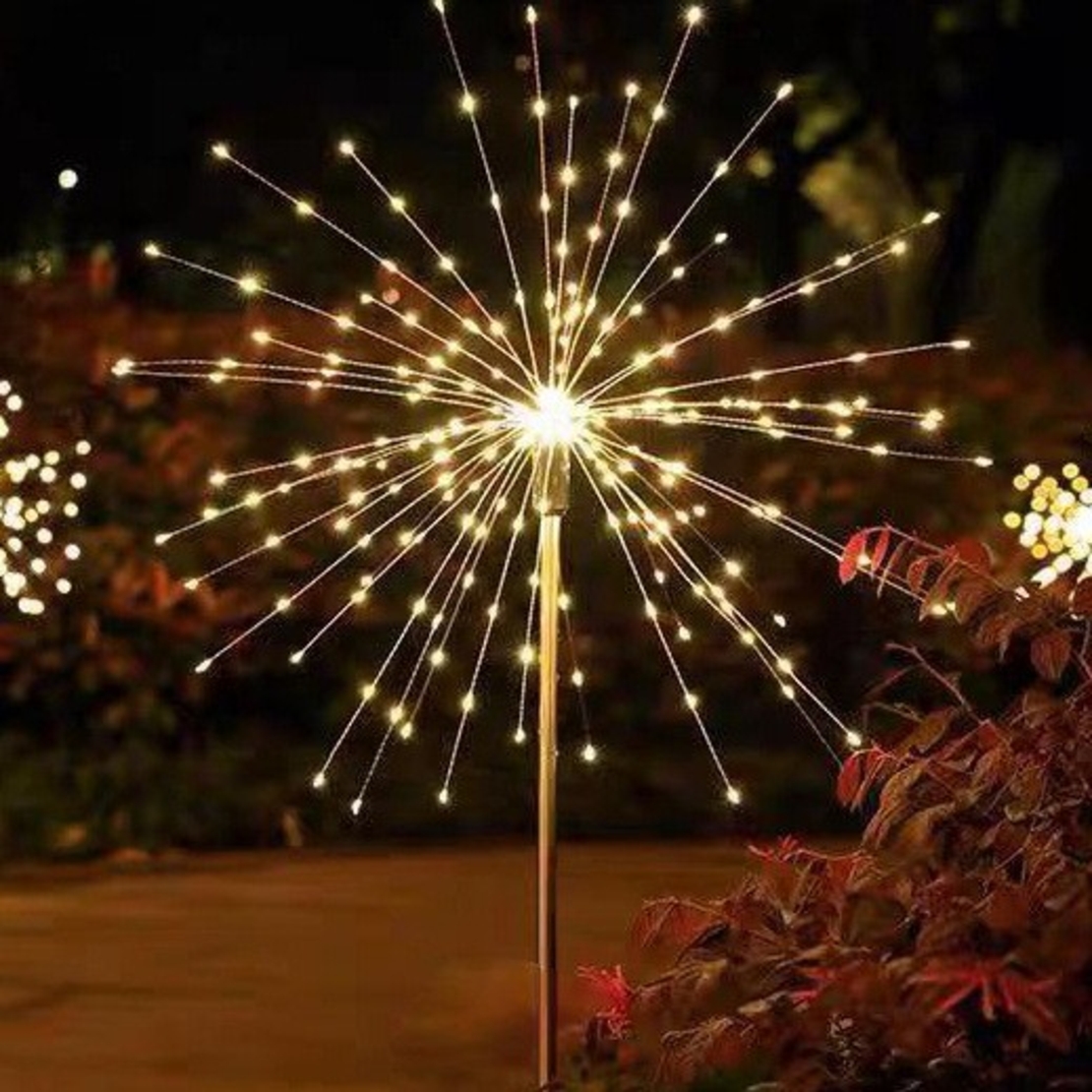 Lampa solara sub forma de artificii, 90 LED-uri, alb cald, Vafy