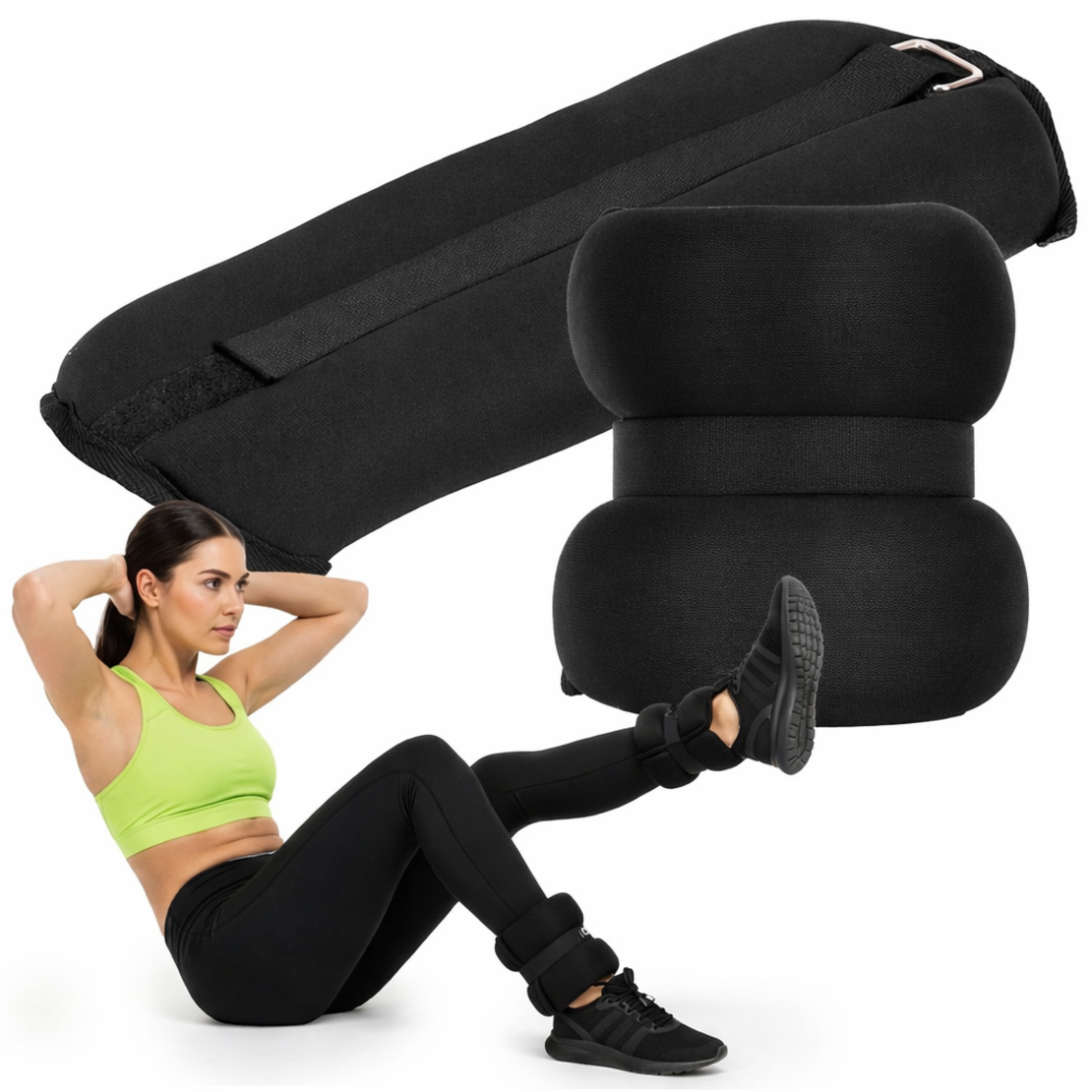 Greutati pentru incheietura mainii si glezna 2x3 kg, neopren si nisip fier, 36x15 cm, negru