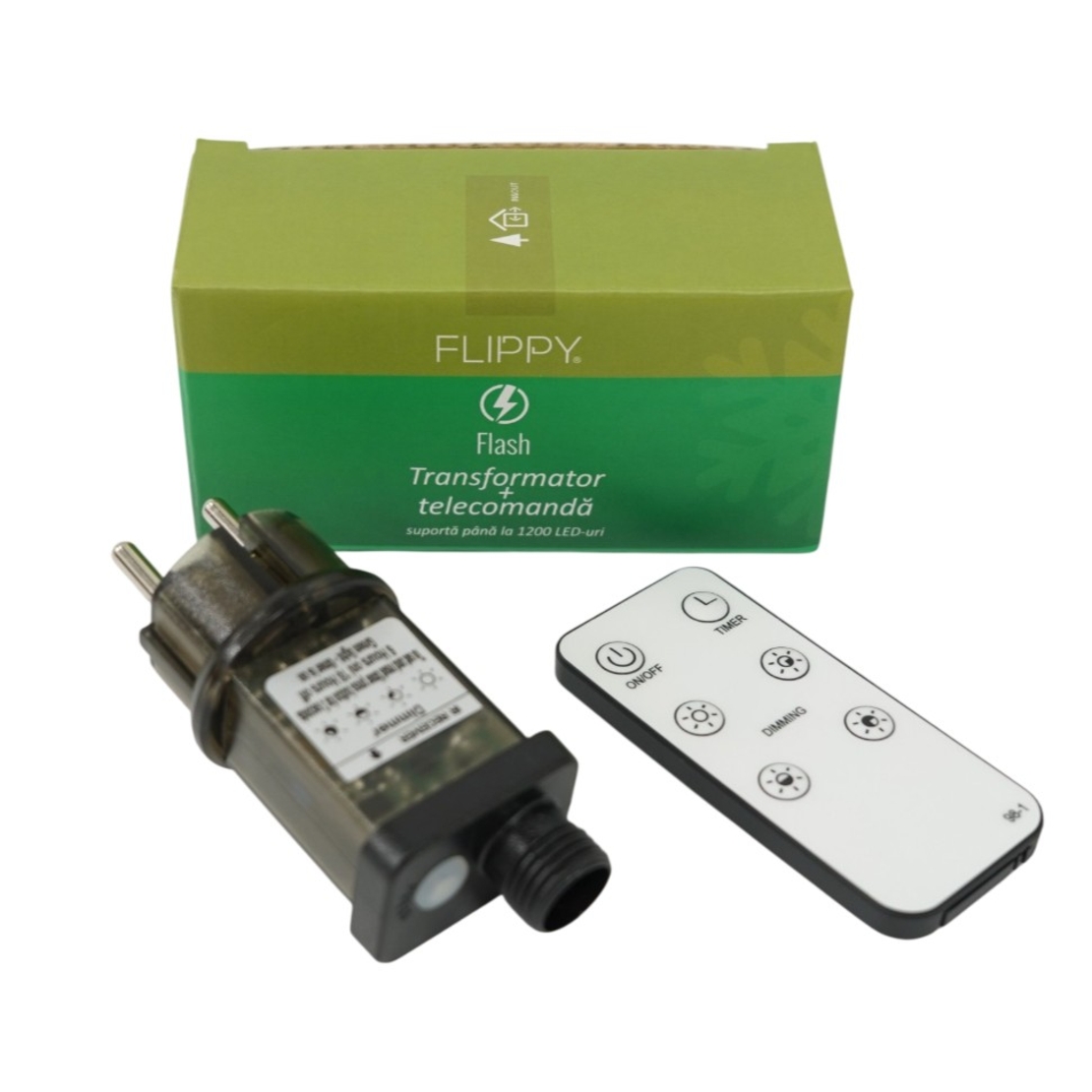 Transformator cu Telecomanda Inclusa, Vafy, Flash, pentru Instalatii Luminioase LED, Suporta pana la 1200 LED-uri, 31 v, Negru