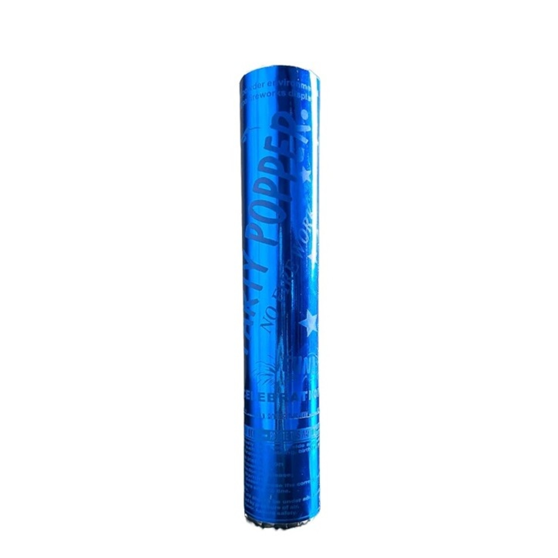 Tub de Confetti, Flippy, Party Popper, 30x5 cm, Confetii Lucioase Rezistente la Foc, Eliberare prin Rasucire, Albastru