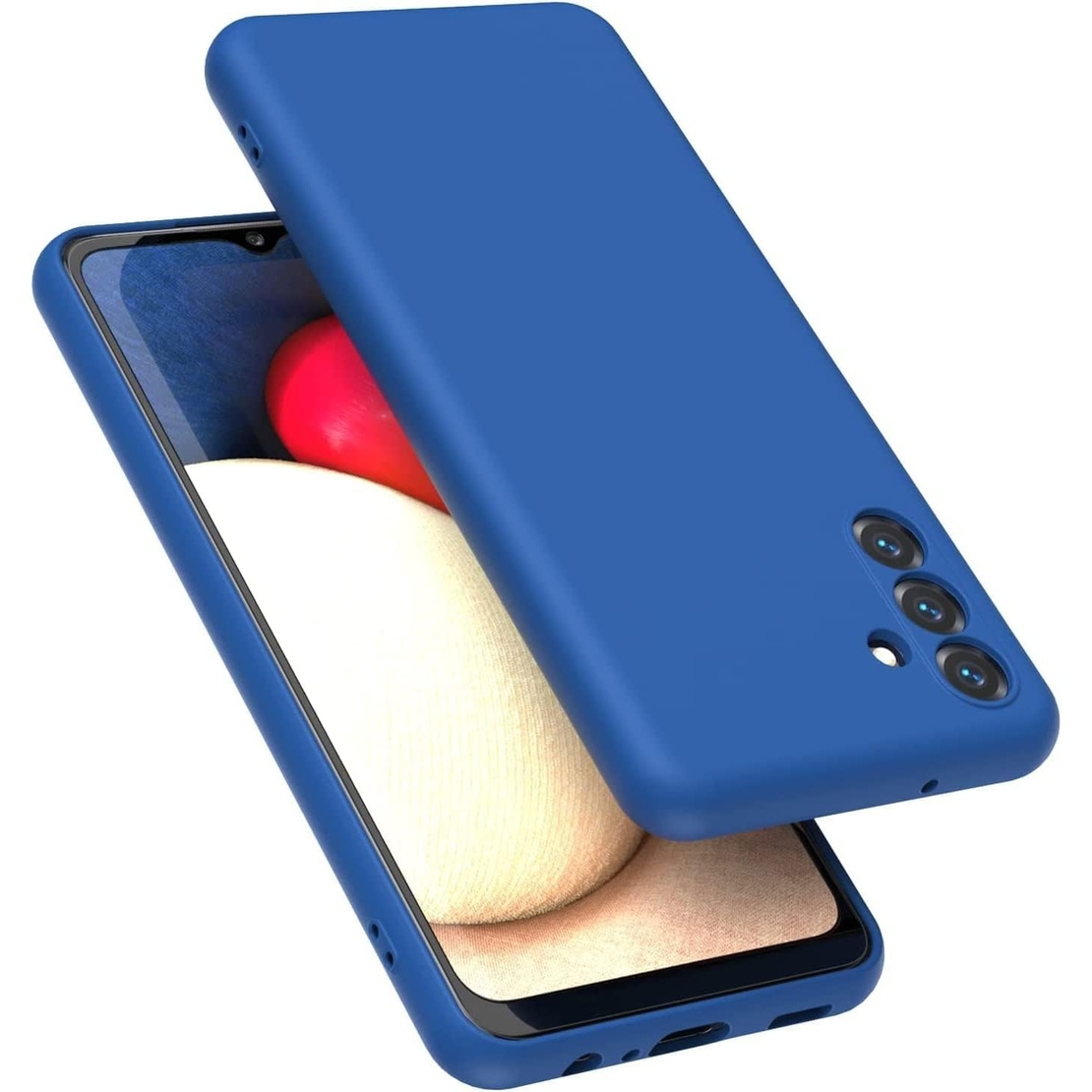 Husa de Protectie, Vafy, pentru Samsung Galaxy A35, Liquid Silicone, cu Microfibra pe Interior, Protectie Antisoc, Compatibil Incarcare Wireless, Albastru