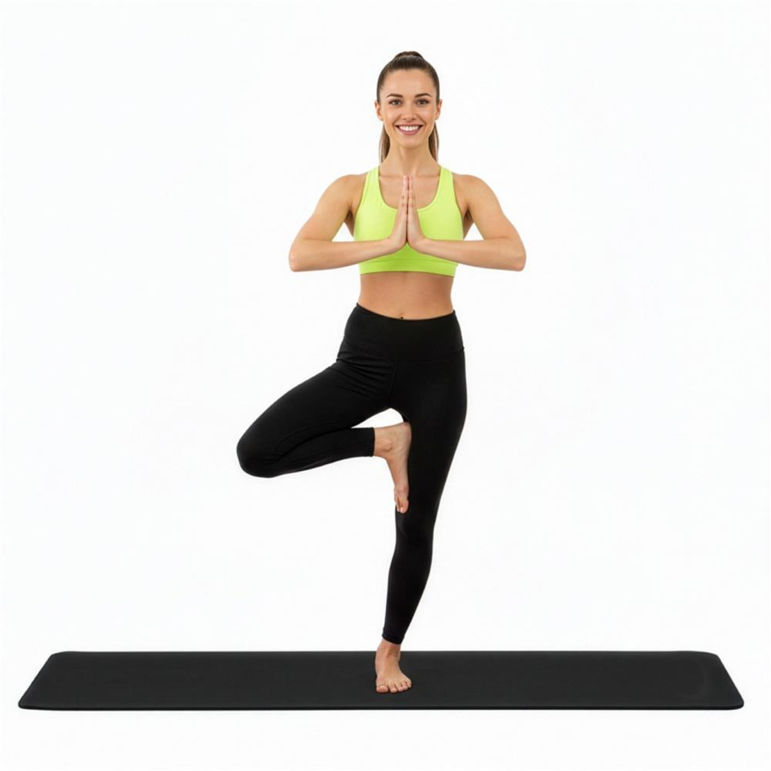 Saltea fitness antiderapanta din NBR, 183x61x1 cm, cu curea transport, negru