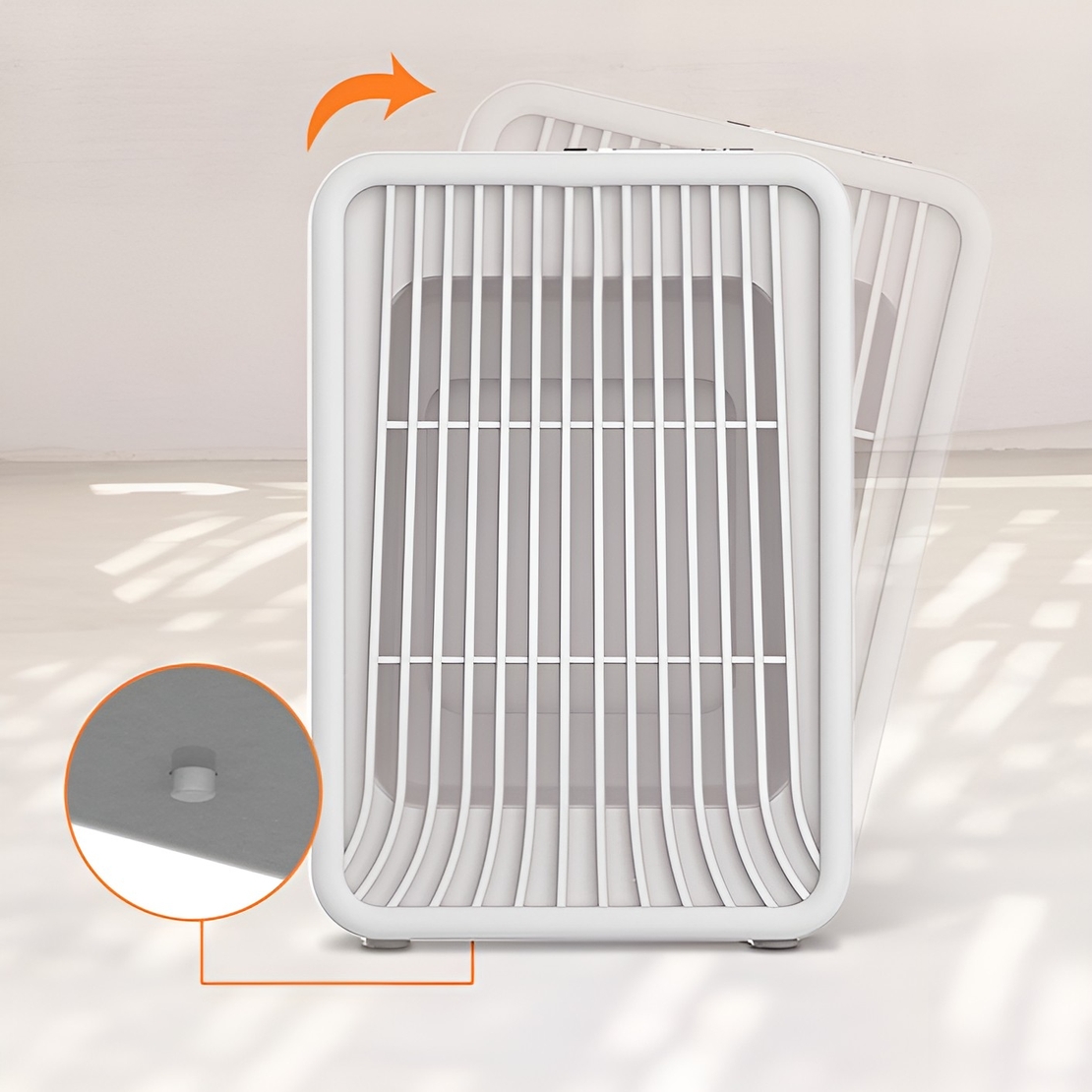 Mini Incalzitor pentru Birou, Vafy, Incalzire si Racire, 1000-1200W, cu Lumini, cu Maner, Lungime Cablu 1.5 m, 3 Trepte de Temperatura, 15.3x13.8x22.5 cm, Alb