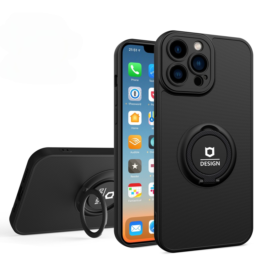 Husa Telefon Eagle Eye, Vafy, Compatibila Samsung A52 5G, cu Suport Auto Magnetic si Inel, Negru