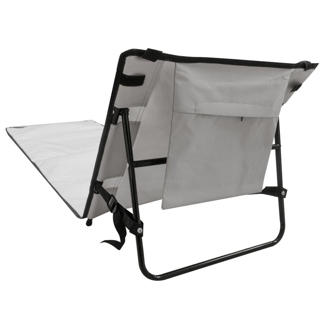 Sezlong de plaja pliabil, spatar cu cadru metalic, reglabil, 150x47 cm, gri