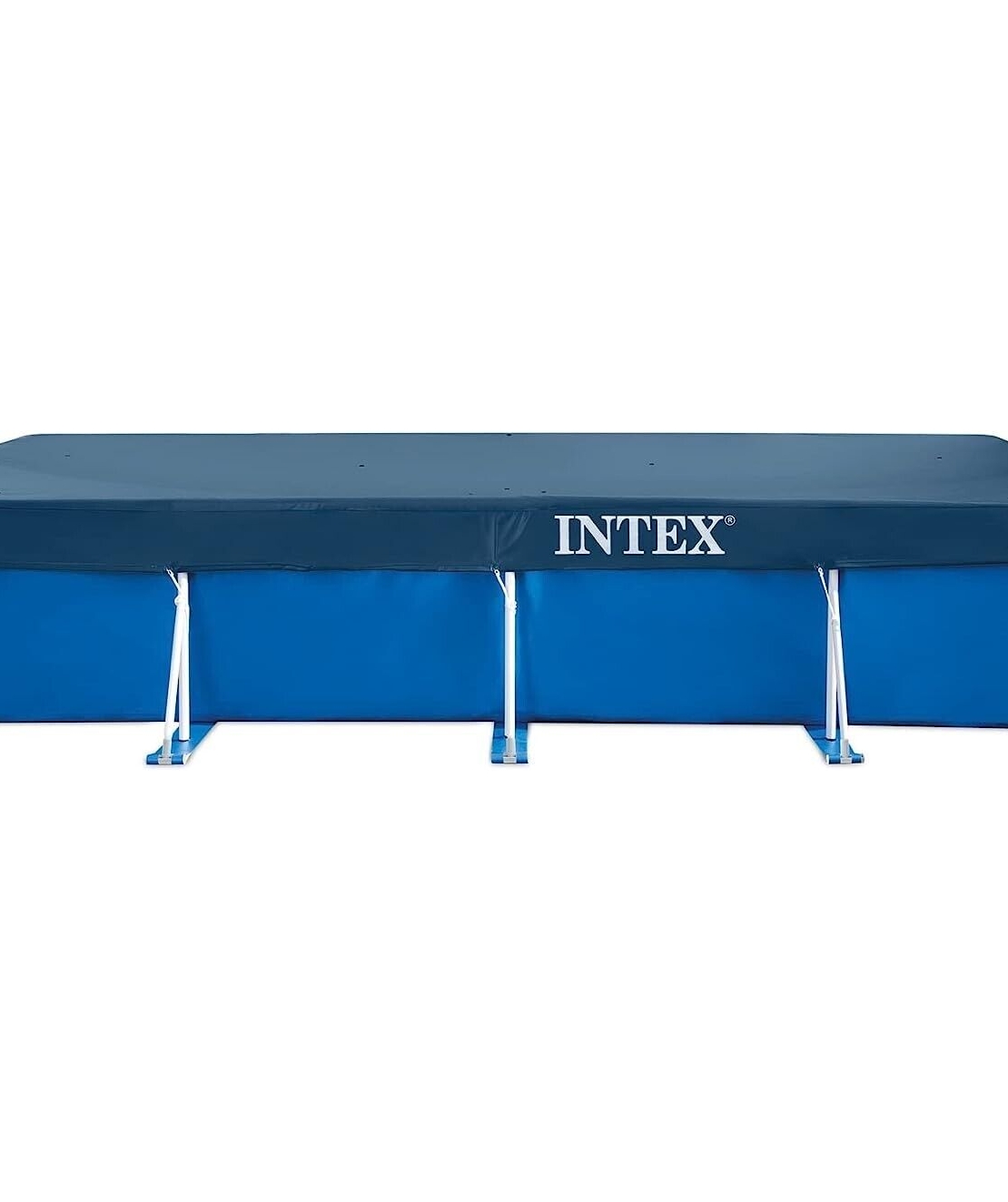 Prelata rectangulara pentru piscina Intex 28039, 450x220xH20 cm, PVC, bleumarin