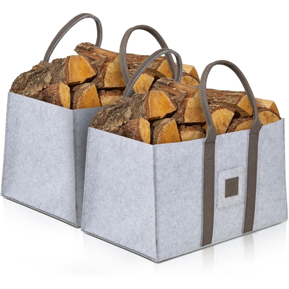 Cos Multifunctional pentru Rufe Murdare, Cos Depozitare, Vafy, Gri, 50x34x32, Geanta Durabila pentru Lemne si Accesorii