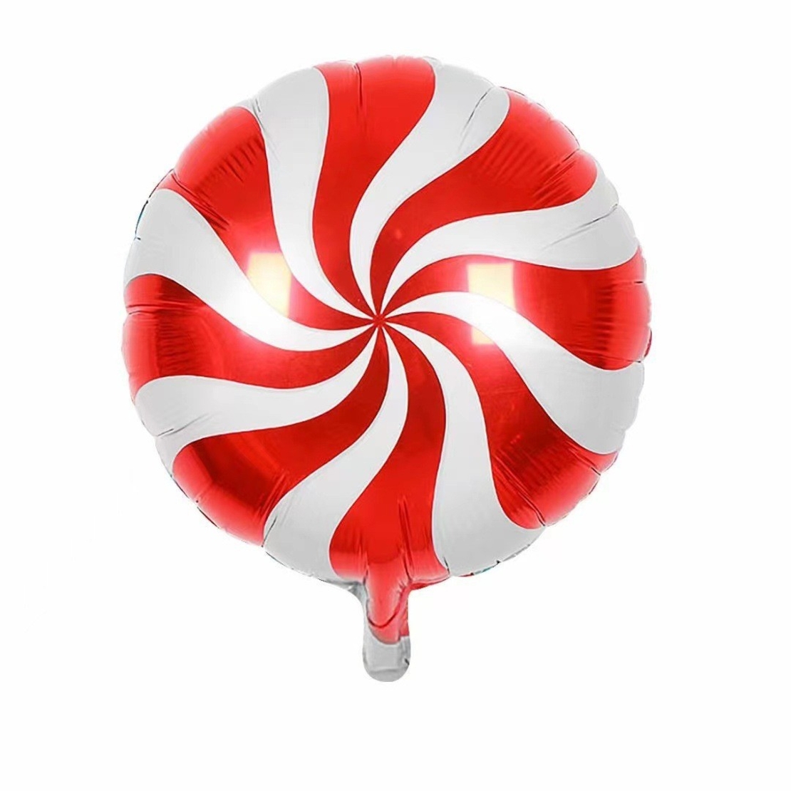 Balon Rotund, Vafy, din Folie de Aluminiu, Tema Craciun, Model Acadea, 44.5x53 cm, Rosu/Alb