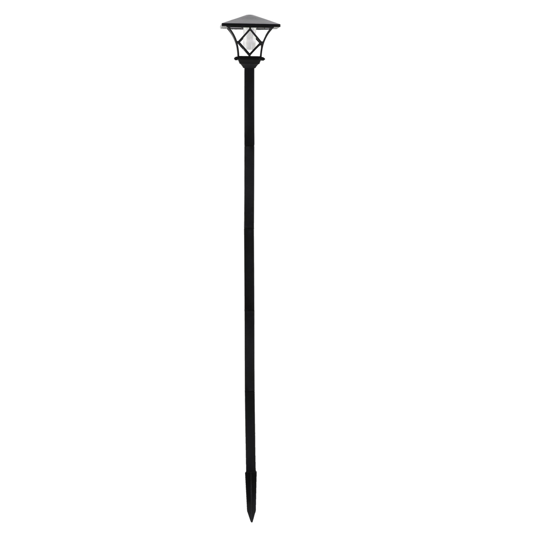 Lampa solara gradina 2in1 tip stalp felinar, iluminat alei, LED alb rece, 155 cm, panou solar, IP44, negru