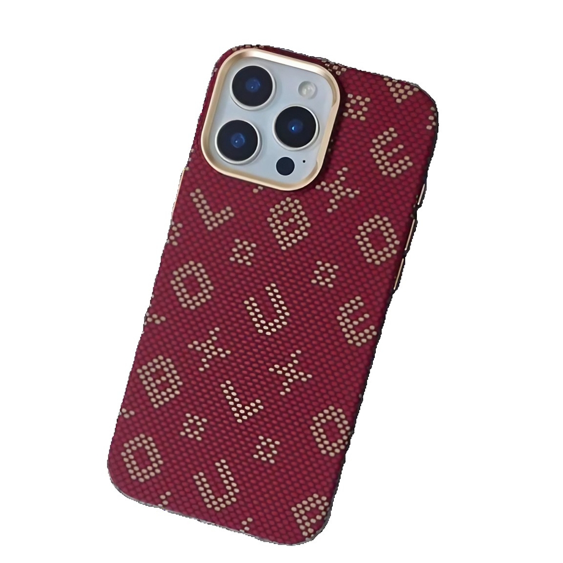 Carcasa Magnetica, Vafy, Compatibila Apple iPhone 15, din Fibra de Carbon, Litere Fosforescente, Maro