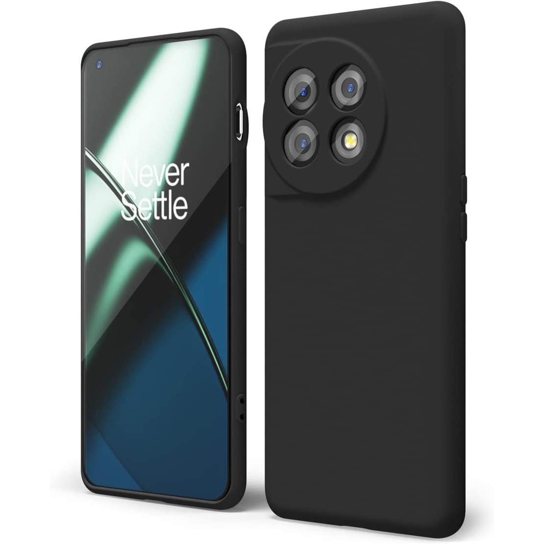 Husa de Protectie, Vafy, pentru OnePlus 11 5G, Liquid Silicone, cu Microfibra pe Interior, Protectie Antisoc, Compatibil Incarcare Wireless, Negru
