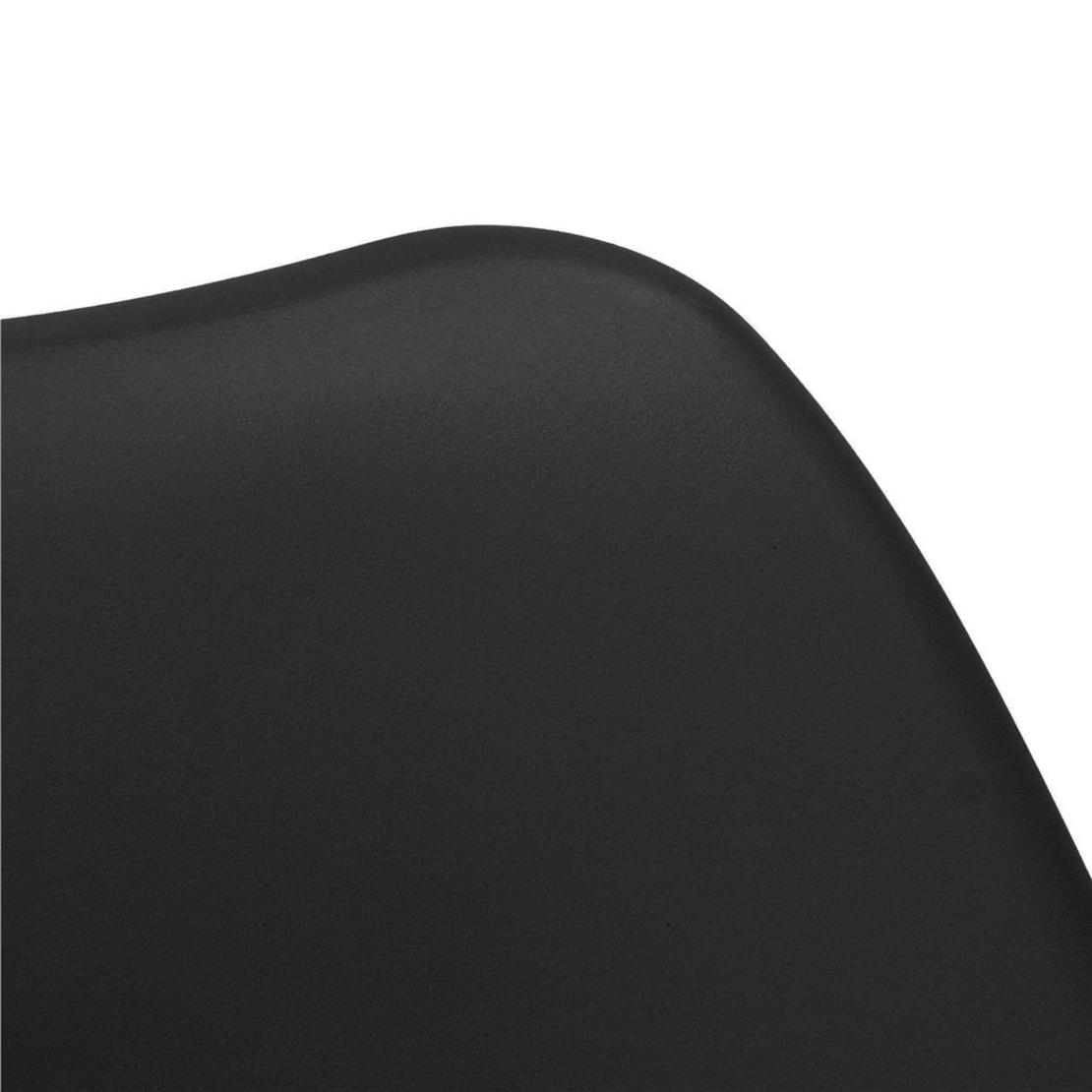Set 4 scaune dining Verdhe pentru bucatarie cu perna tapitata cu piele ecologica, 44x82cm, negru