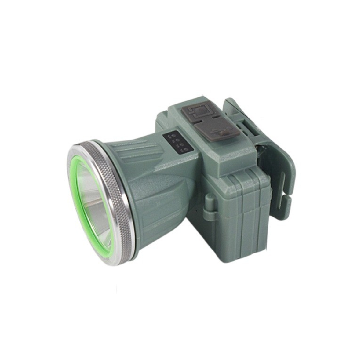Lanterna LED de Montat pe Cap, Vafy, cu Raza Lunga de Zoom, Reincarcabila USB, Far Telescopic, Rezistent la Apa, Reglabil, pentru Pescuit in Aer Liber, Camping, Lumina Puternica, Lanterna, 8.6x7.5x6.5cm, Verde Deschis