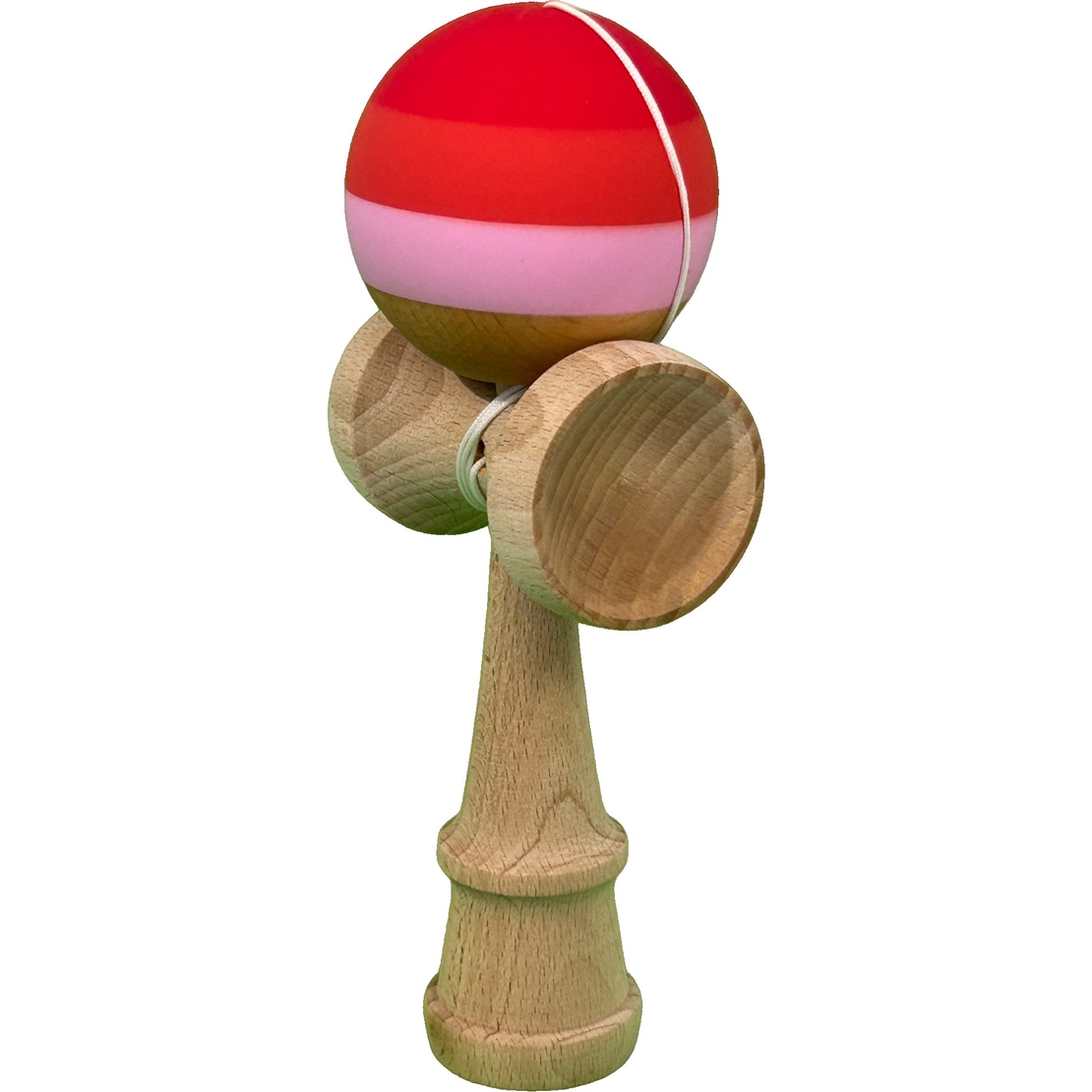 Kendama X Originala, Profesionala, Flippy, din Lemn, 18 cm, Rubber Grip, Rosu inchis/Rosu/Alb
