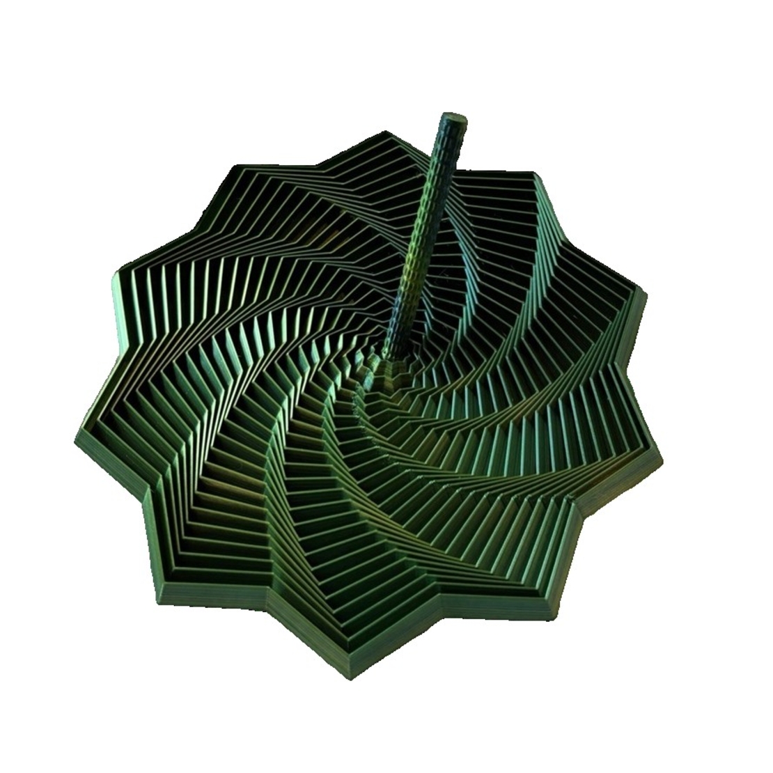 Jucarie Decompresie, Flippy, Model Stea 3D, DuoChrome, Maner Spirala, Turn Magic Geometric, Multiple Forme, Anti-stress, 17 cm, Negru/Verde