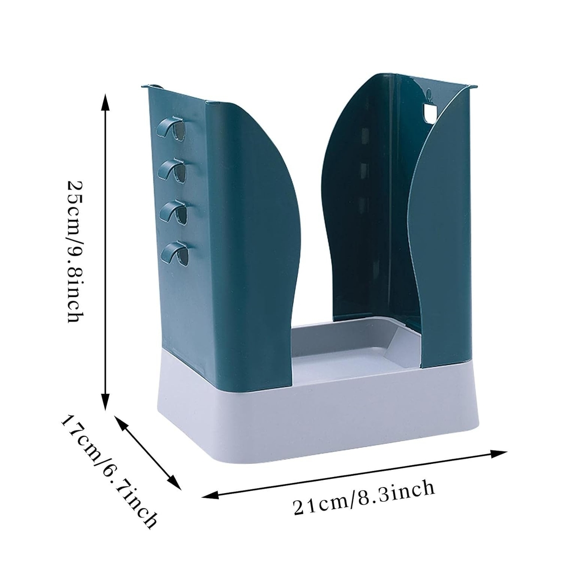 Cos de Gunoi Extensibil, Flippy, din Plastic, Reglabil, Pliabil, Versatil, pentru Bucatarie, Baie sau Birou, Cos Universal, 21x25x17 cm, Albastru Gri