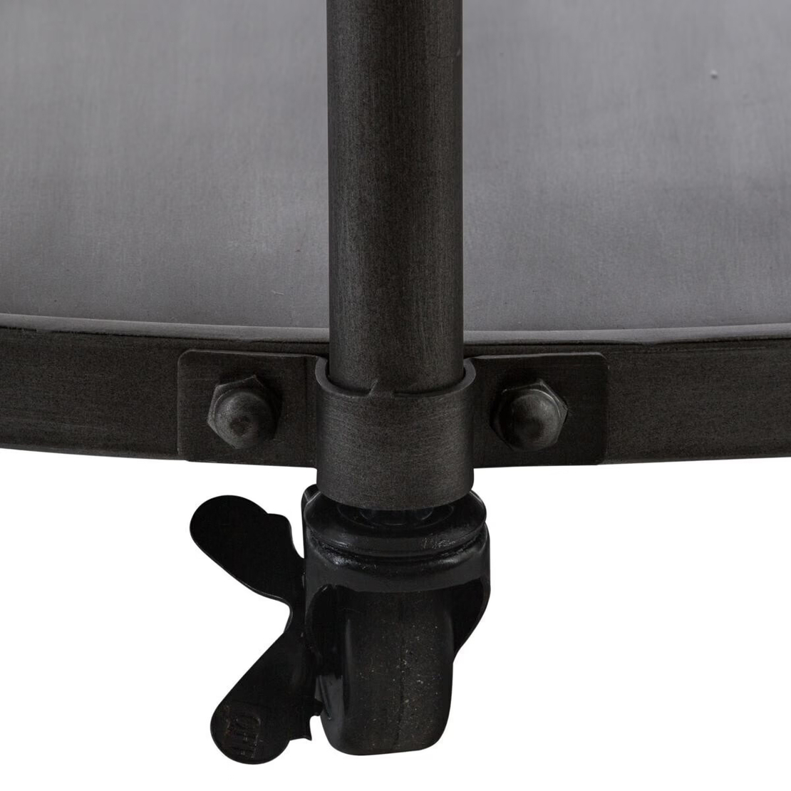 Masuta cafea rotunda Atmosphera Baris Chrono cu blat ceas, 95x47 cm, negru