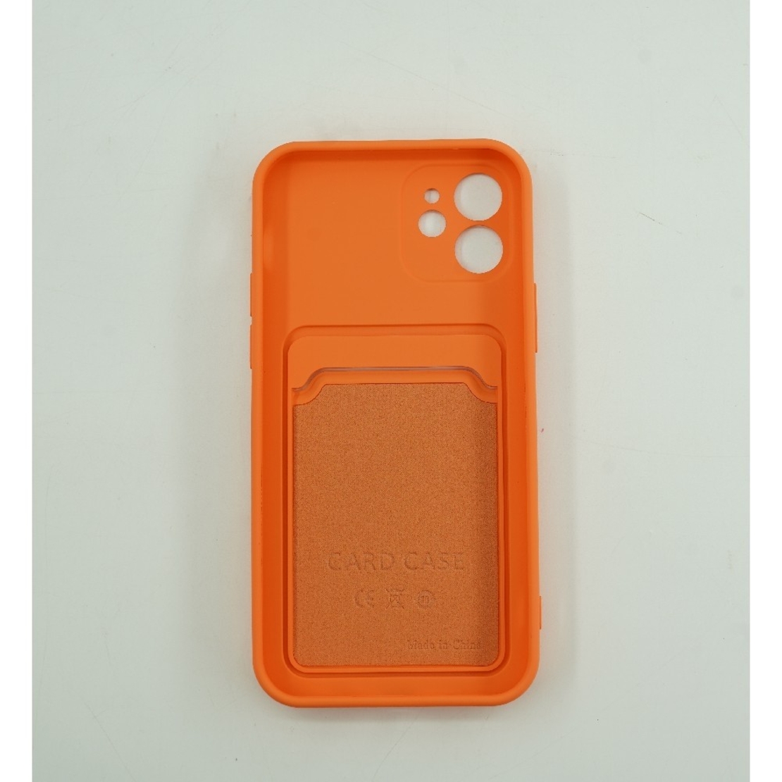 Husa protectie Vafy cu suport card compatibila cu Apple iPhone 12 Portocaliu
