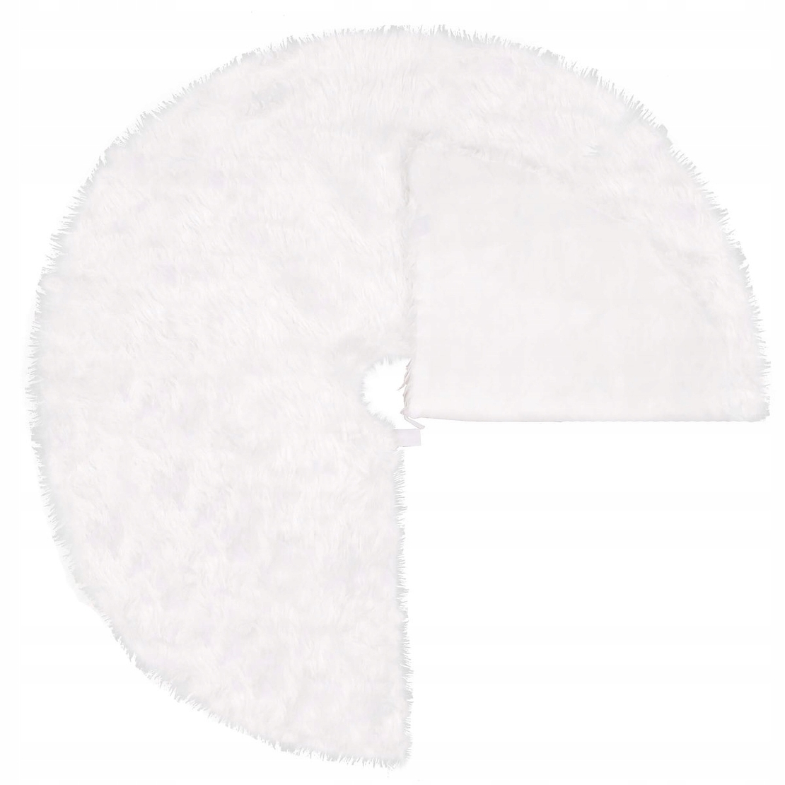Covoras de pus sub bradul de Craciun, diametru 85 cm, imitatie blana alba
