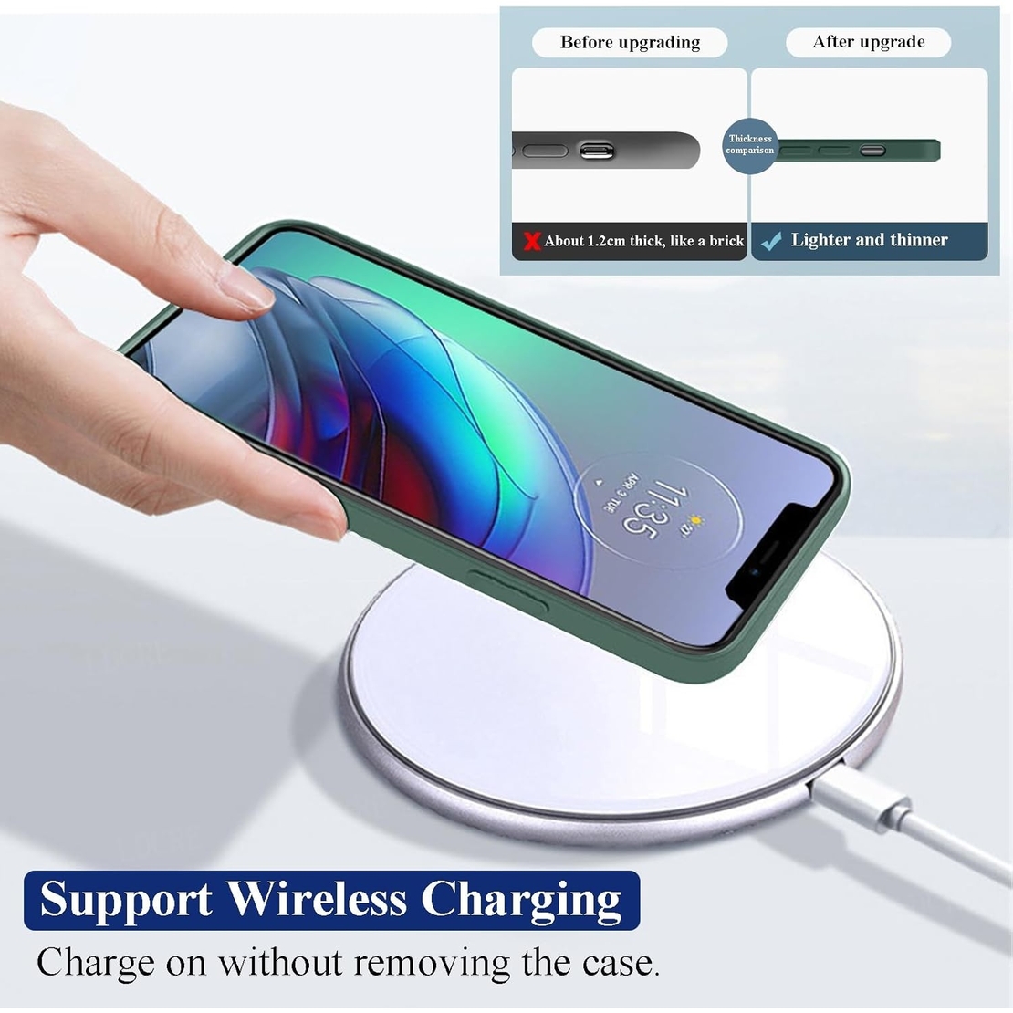 Husa de Protectie, Vafy, pentru Xiaomi Redmi Note 12 Pro 5G, Liquid Silicone, cu Microfibra pe Interior, Protectie Antisoc, Compatibil Incarcare Wireless, Verde