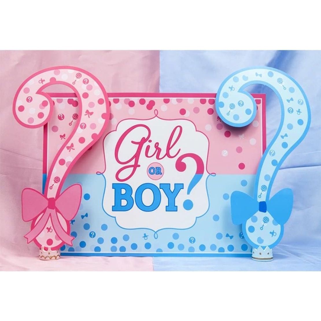 Banner pentru Petrecere, Vafy, Model Girl or Boy, Tematica Gender Reveal, 150 x 100 cm, Albastru Roz