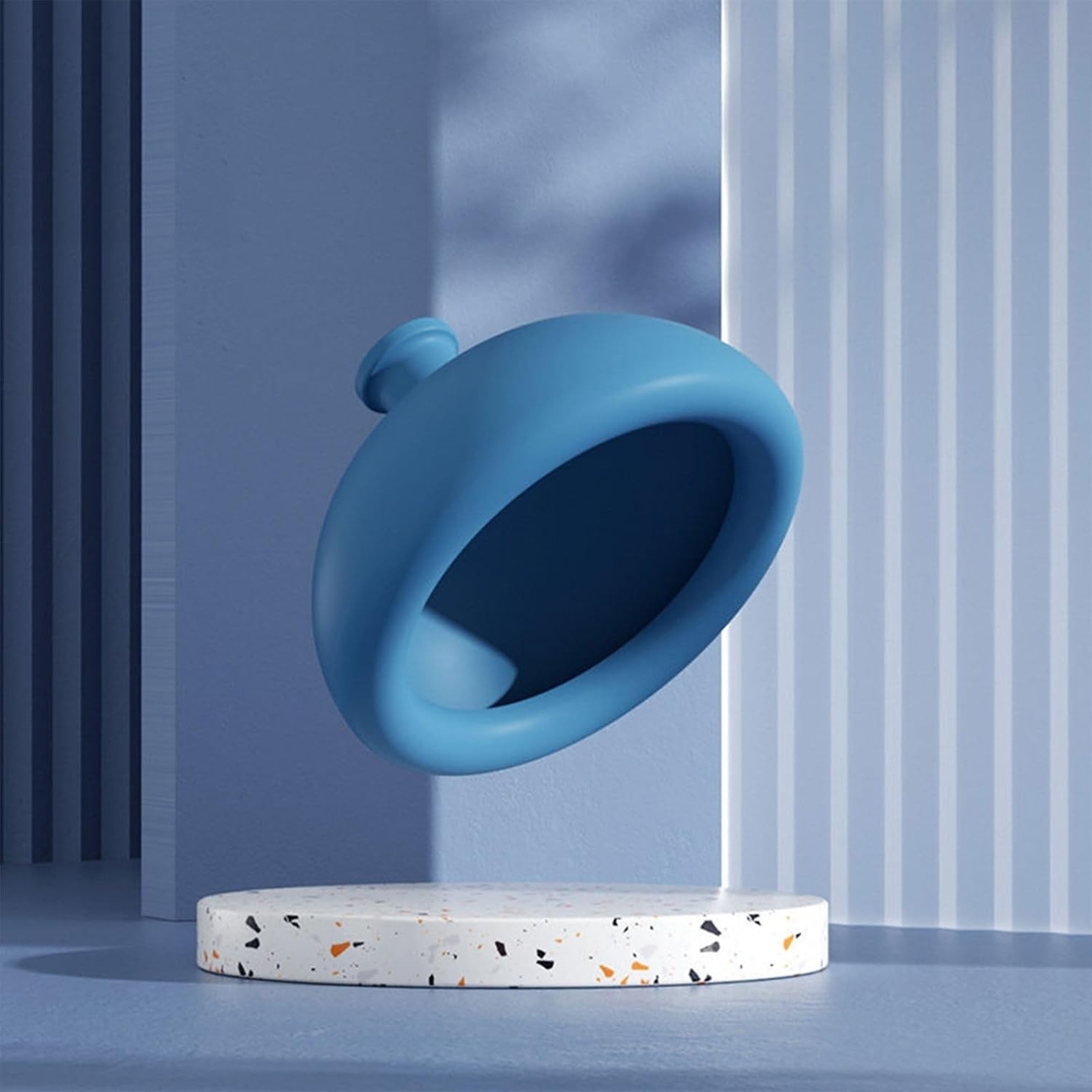 Dispozitiv Terapeutic Sputa, Vafy, Cupa pentru Terapie Toracica, Dispozitiv de Eructare, pentru Adulti si Copii, 10 x 6.5 cm, din Silicon, Albastru