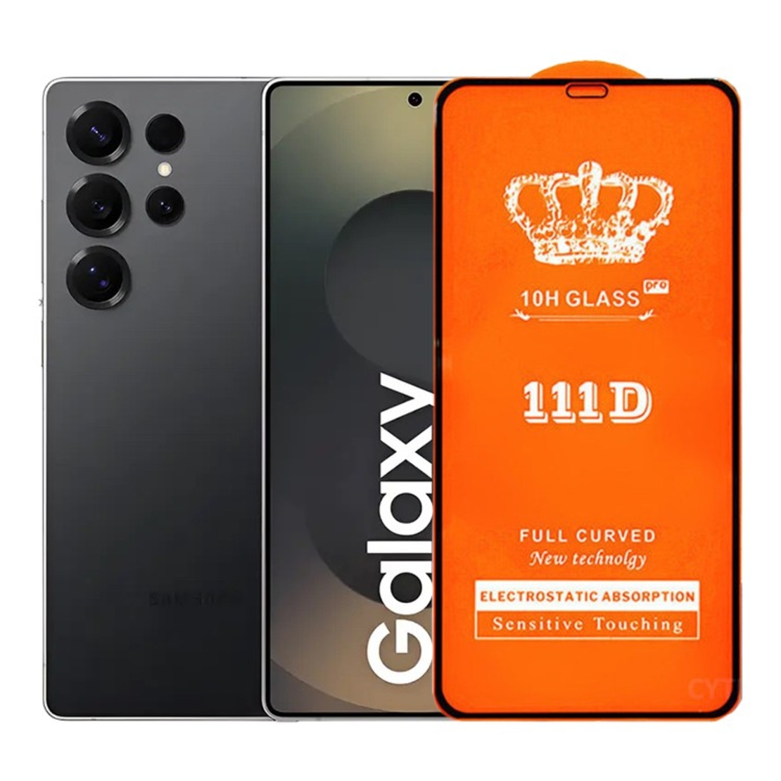 Folie Securizata pentru Samsung Galaxy S25 Ultra, Vafy, Sticla de Protectie Compatibila cu Samsung Galaxy S25 Ultra, Full Cover Series 111D, 10H GLASS, Margini Negre, Transparent