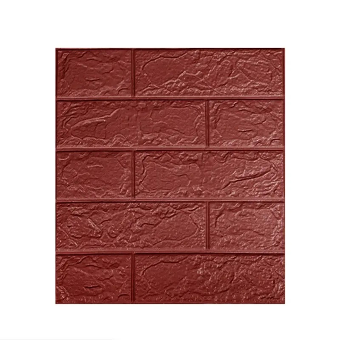 Set 10 Placi Tapet 3D, Flippy, 35 x 38 cm, Grosime 3 mm, din Polietilena, Model Caramida, Suprafata acoperita 1.33 mp, Maro