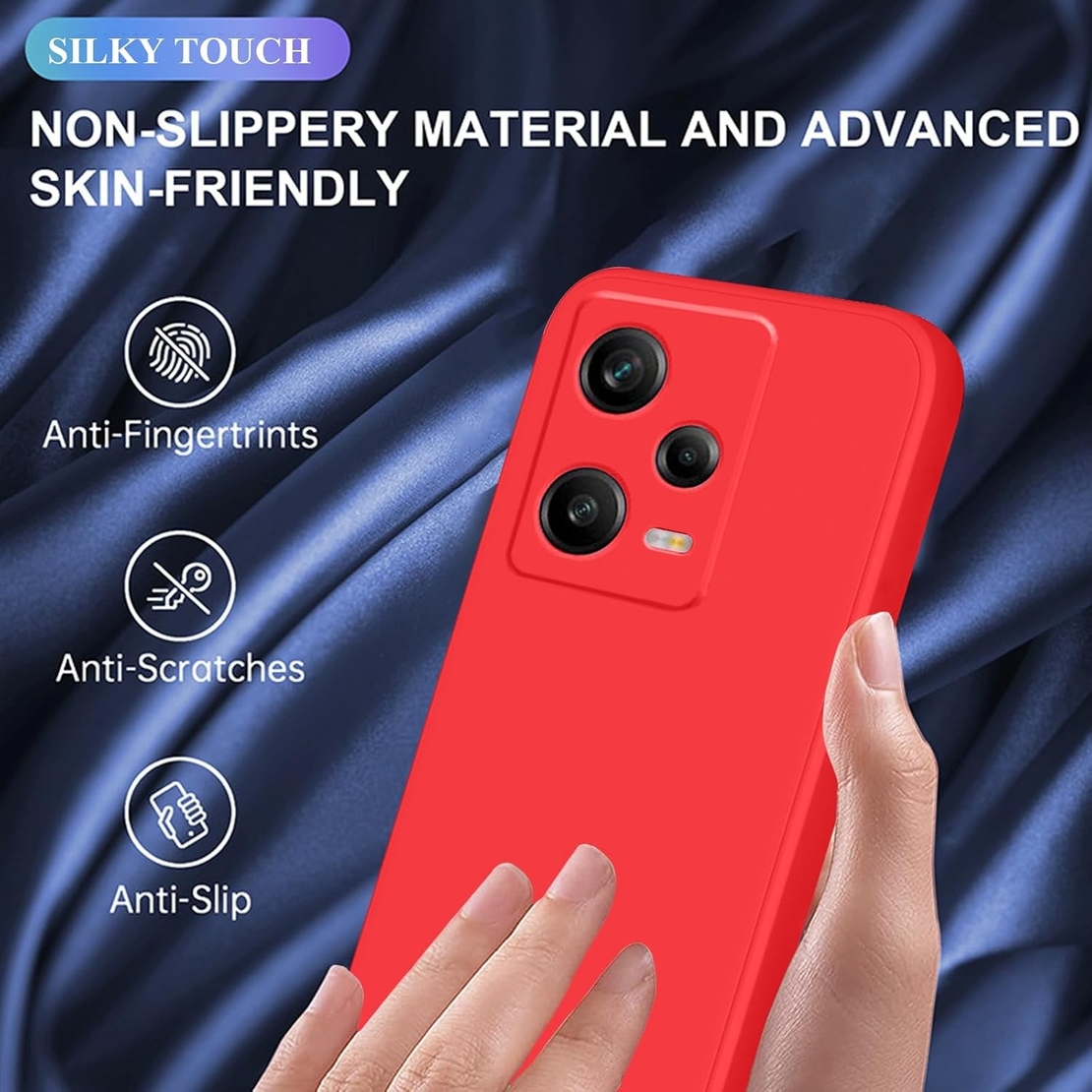 Husa de Protectie Matte TPU, Vafy, pentru Xiaomi Redmi 12 Pro, Protectie Camera, Antisoc, Antizgariere, Antialunecare, Acoperire Completa, Rosu