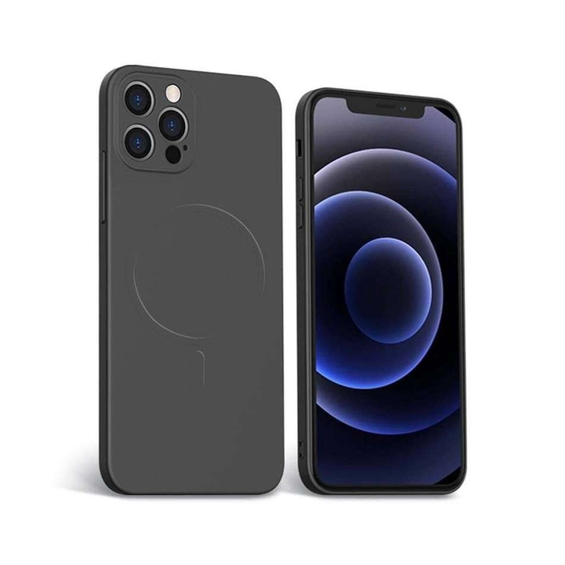 Husa protectie Vafy compatibila cu Apple iPhone 12 Pro Max Mag Safe Silicone Negru