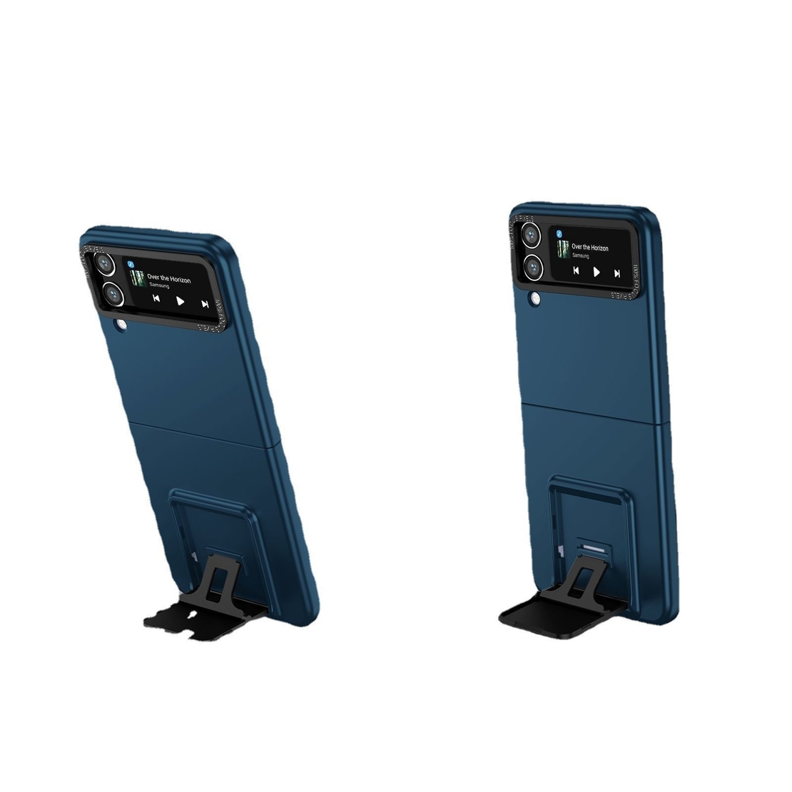 Husa de Protectie, Vafy, pentru Samsung Galaxy Z Flip 5, din PC, cu Pliere Tridimensionala, Multifunctionala, Albastra
