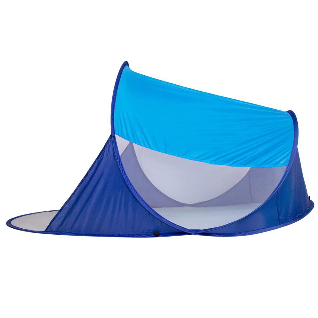 Cort plaja si picnic semi-deschis Sersimo, protectie UV, 200x120x95cm, albastru