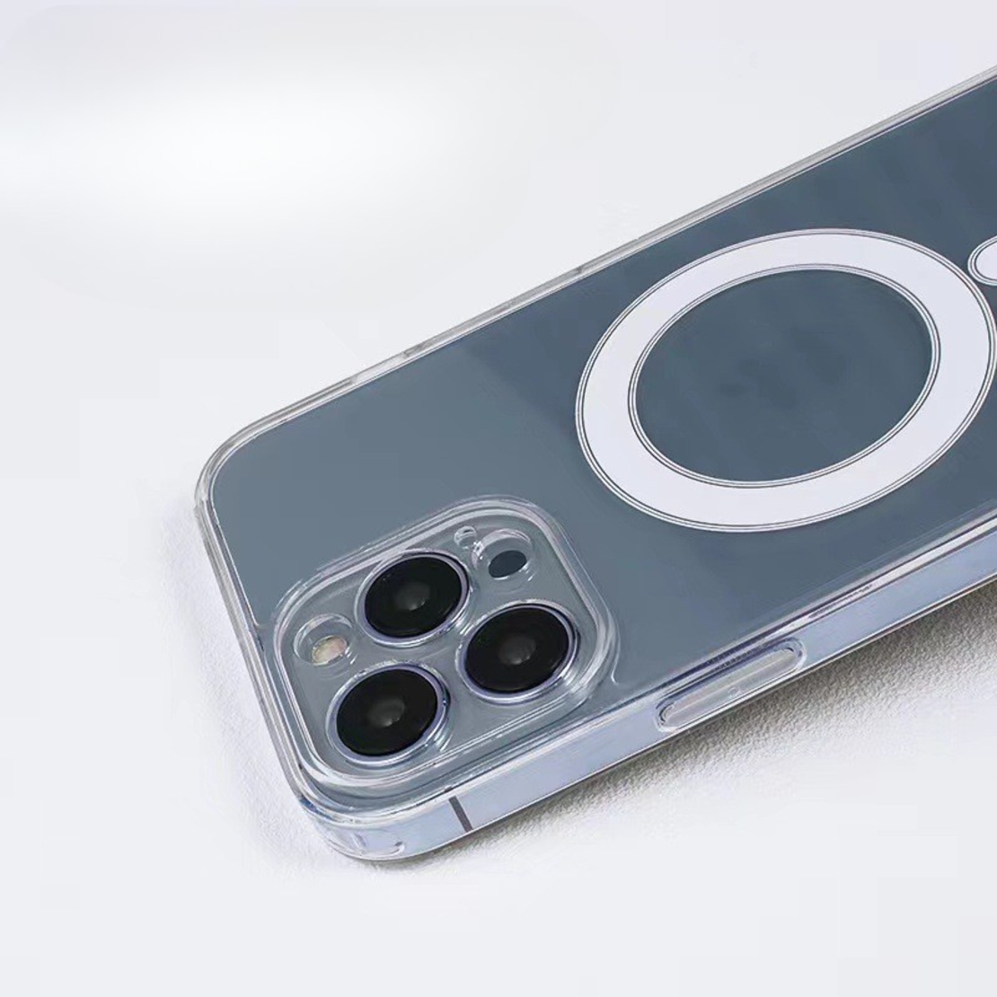 Husa protectie Vafy pentru iPhone 11 Mag Safe, 2 in 1 incarcare si magnet, Silicone, Transparenta