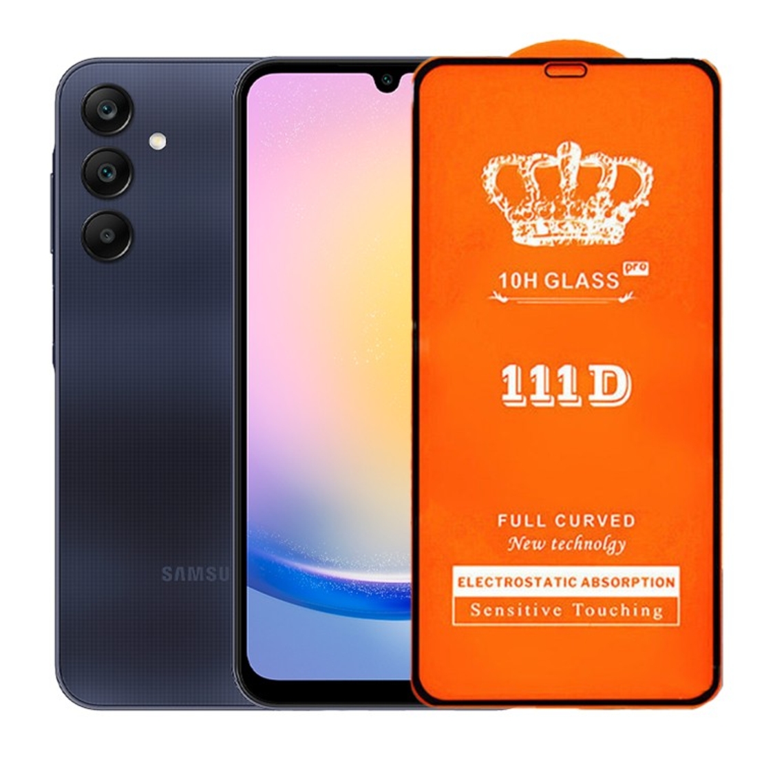 Folie Securizata pentru Samsung A25 5G, Vafy, Sticla de Protectie Compatibila cu Samsung A25 5G, Full Cover 111D, 10H GLASS, Margini Negre, Transparenta