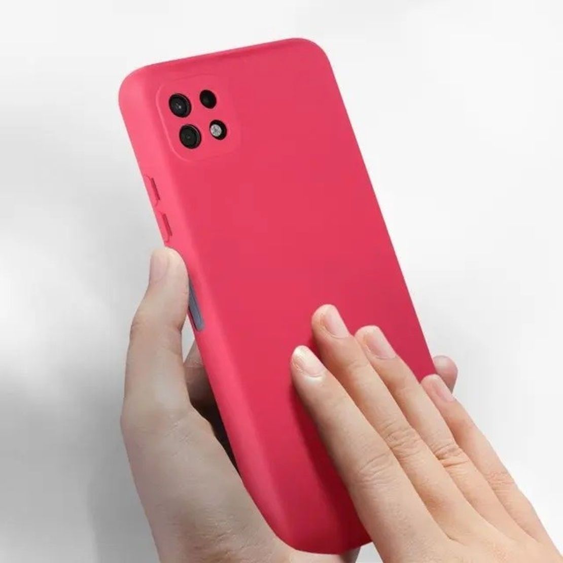 Husa protectie Vafy pentru Samsung A22 5G Liquid Silicone Roz Fuchsia/Roz